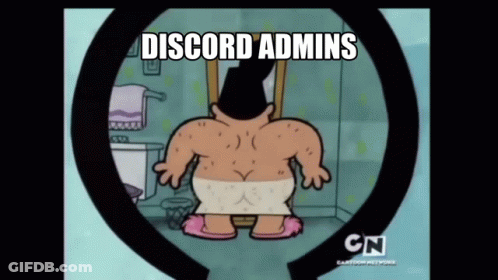 Man In Towel Looking In Mirror With Discord Admins GIF