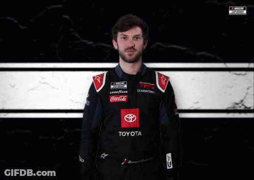 Man In Toyota Racing Suit In NASCAR GIF