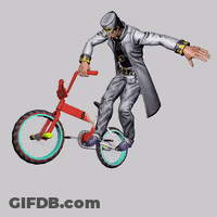 Man In Trench Coat Riding Bicycle Arms Outstretched GIF