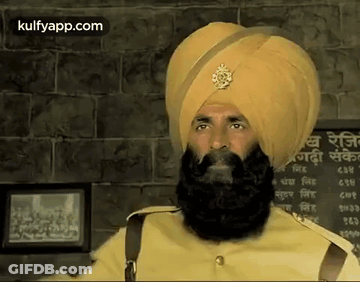 Man In Turban And Beard Before Kulfyapp.com Sign GIF