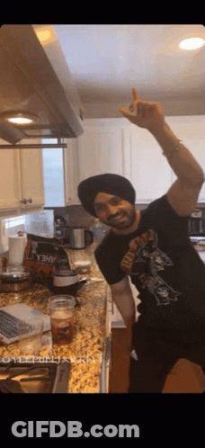 Man In Turban And Black Yeah T-Shirt GIF