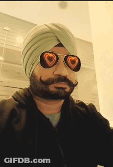 Man In Turban And Heart Shaped Sunglasses GIF