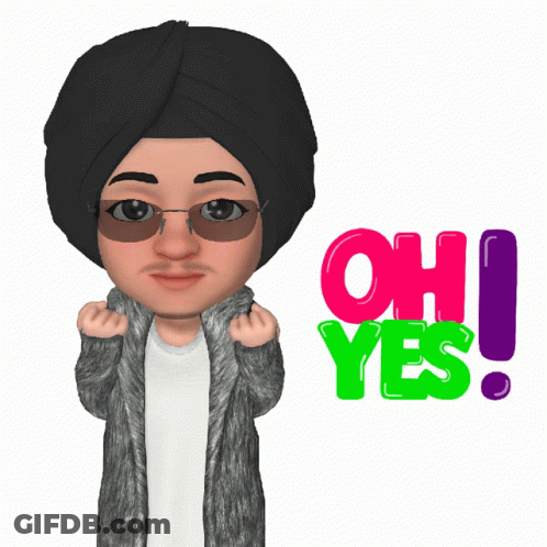 Man In Turban And Sunglasses Next To Oh Yes GIF