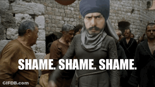 Man In Turban In Crowd Shame Shame Shame GIF