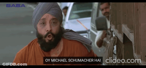 Man In Turban Says Oy Michael Schumacher Hai Baba GIF