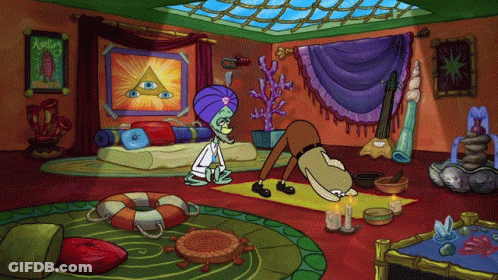 Man In Turban Sitting On Yoga Mat GIF