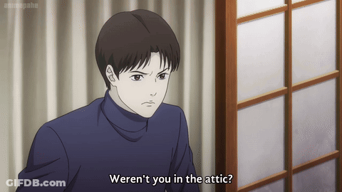 Man In Turtleneck Sweater Saying Weren't You In The Attic GIF