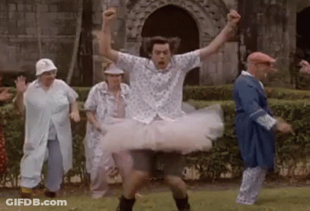 Man In Tutu Dancing In Park GIF