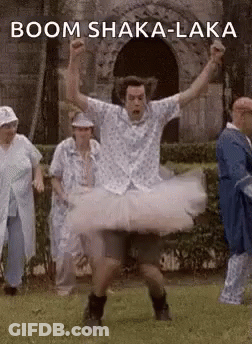 Man In Tutu Dancing In Park GIF