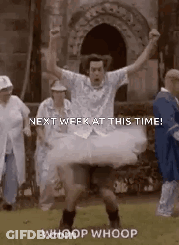 Man In Tutu Dancing Says Next Week At This Time GIF