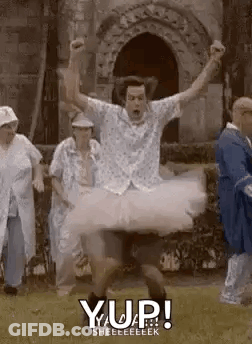 Man In Tutu Jumping GIF