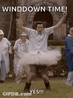 Man In Tutu Jumping GIF