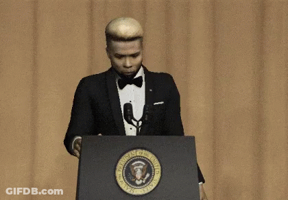 Man In Tuxedo And Bow Tie Giving Speech GIF