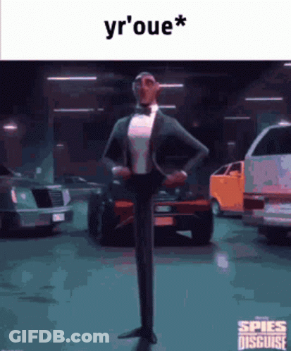 Man In Tuxedo And Bow Tie In Parking Garage GIF