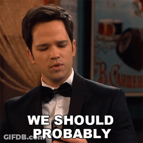 Man In Tuxedo And Bow Tie Says We Should Probably GIF