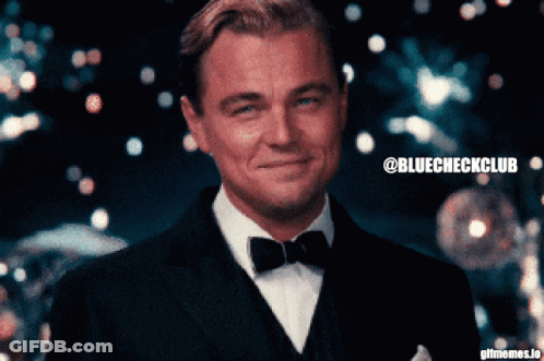 Man In Tuxedo And Bow Tie Smiling With @Bluecheckclub GIF