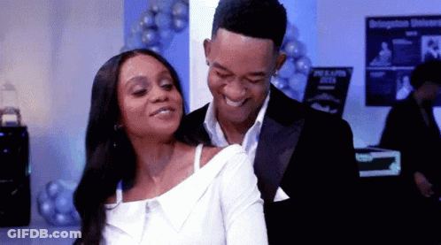 Man In Tuxedo And Woman Dancing GIF