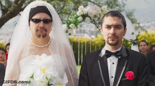 Man In Tuxedo And Woman In Veil GIF