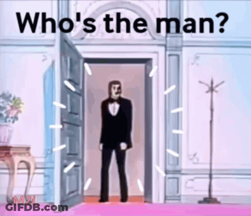 Man In Tuxedo Asking Who's The Man GIF