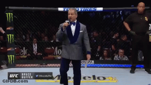 Man In Tuxedo At UFC Cage GIF