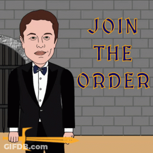Man In Tuxedo Holding Sword Join The Order GIF