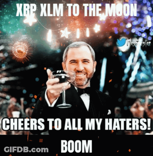 Man In Tuxedo Holding Wine Says XRP XLM To The Moon GIF