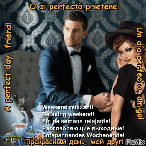 Man In Tuxedo Holding Woman's Hand Perfect Day Friend GIF