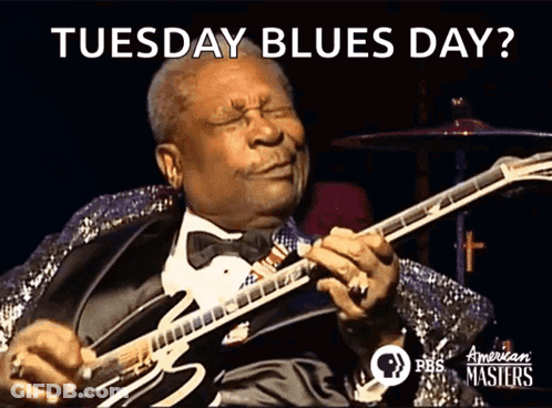 Man In Tuxedo Playing Guitar Tuesday Blues Day GIF