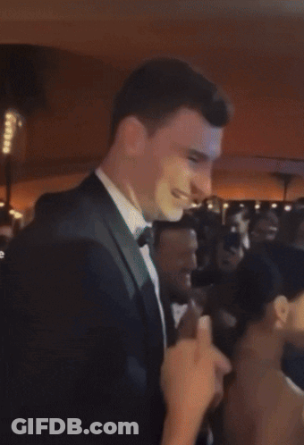 Man In Tuxedo Pointing At Woman GIF
