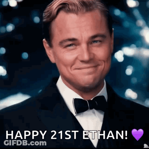 Man In Tuxedo Saying Happy 21St Ethan GIF