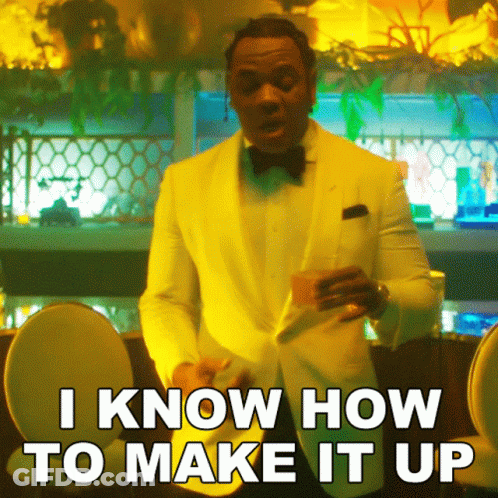 Man In Tuxedo Saying I Know How To Make It Up GIF