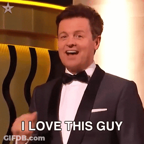 Man In Tuxedo Saying I Love This Guy GIF