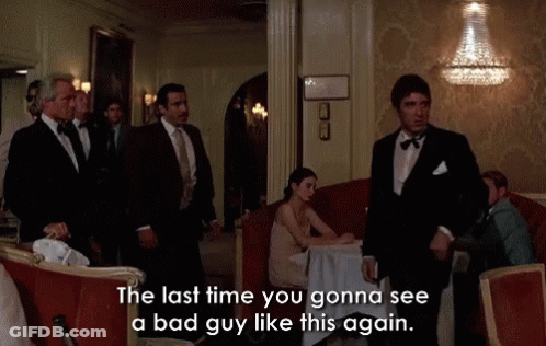 Man In Tuxedo Saying Last Time You See A Bad Guy GIF