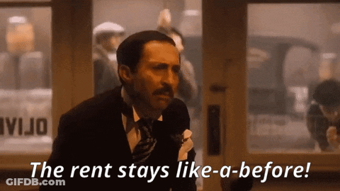 Man In Tuxedo Saying Rent Stays GIF