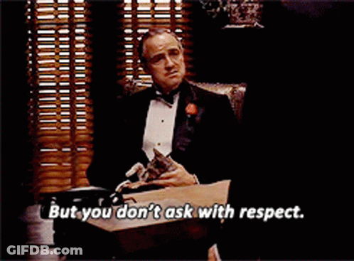 Man In Tuxedo Says But You Don't Ask With Respect GIF