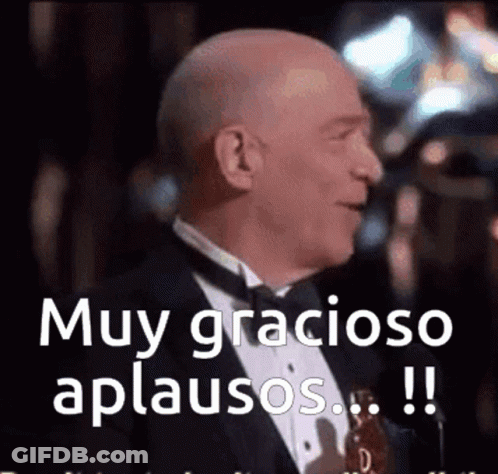Man In Tuxedo Says Muy Gracioso Aplausos GIF