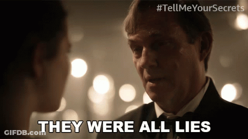 Man In Tuxedo Says They Were All Lies In Front Of Woman GIF