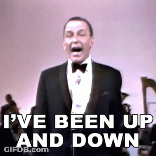 Man In Tuxedo Singing Into Microphone I've Been Up And Down GIF