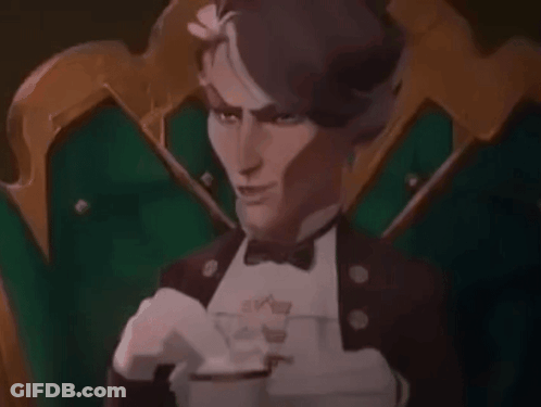 Man In Tuxedo Sitting With Coffee GIF