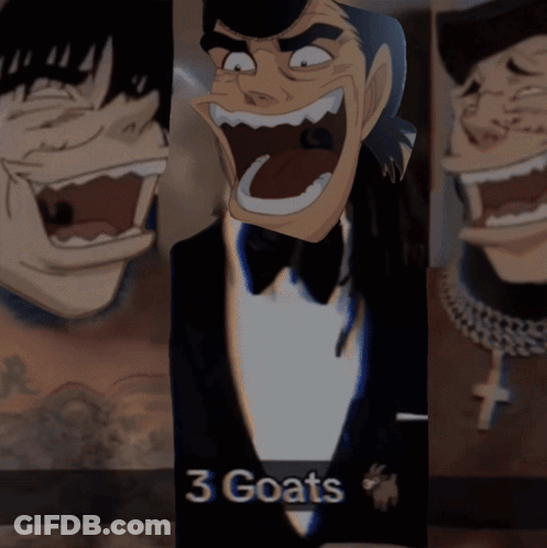 Man In Tuxedo With 3 Goats GIF