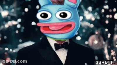 Man In Tuxedo With Cartoon Face GIF