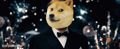 Man In Tuxedo With Doge Head GIF