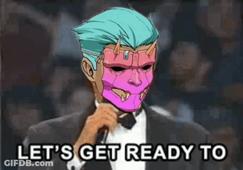 Man In Tuxedo With Pink Mask GIF