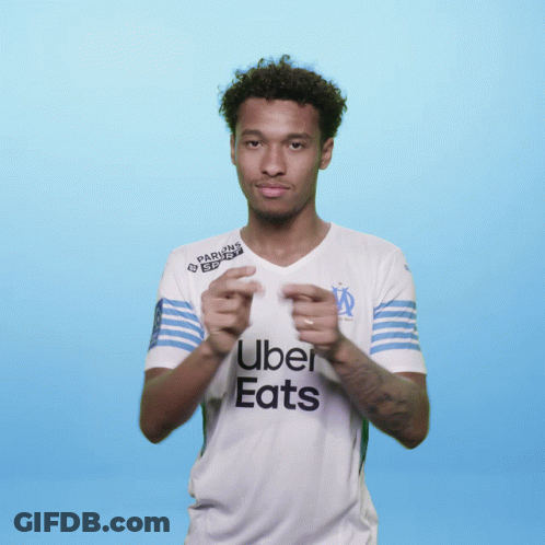 Man In Uber Eats Shirt Making Gesture GIF
