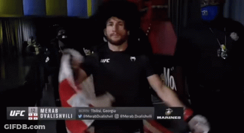 Man In UFC Shirt Holding Flag GIF