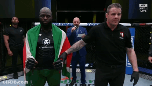 Man In UFC Shirt Holding Flag GIF