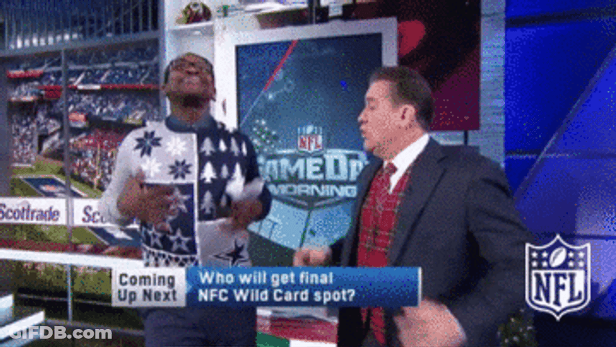 Man In Ugly Sweater Interview GIF