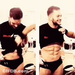Man In Underwear Showing Abs GIF