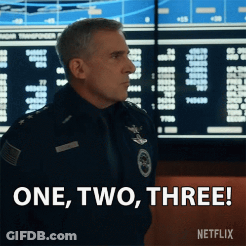 Man In Uniform Says One Two Three GIF