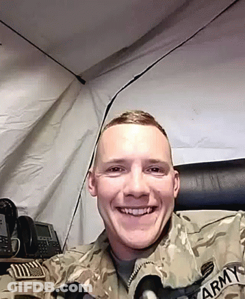 Man In US Army Uniform Smiling GIF